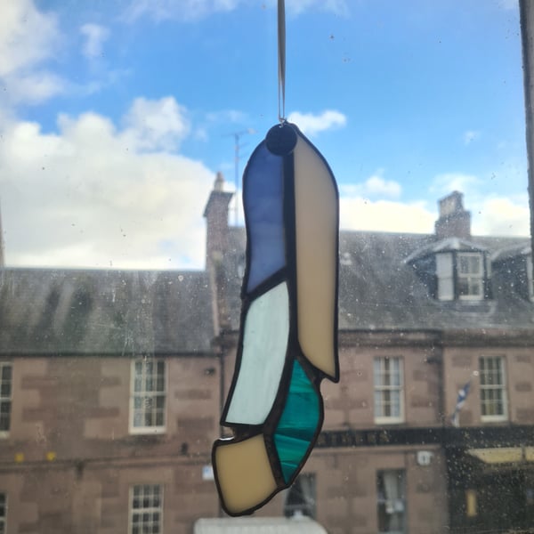 Stained glass feather