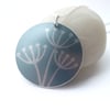 Cow parsley pendant necklace in dove grey