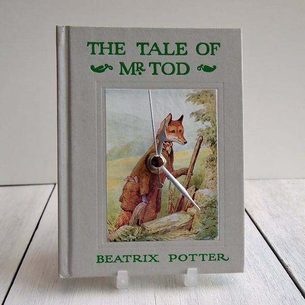 The Tale of Mr. Tod by Beatrix Potter book clock.  
