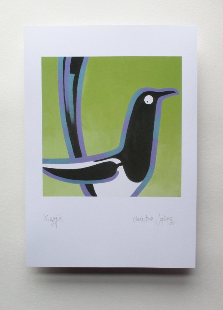 A4 British Bird Print - Magpie   