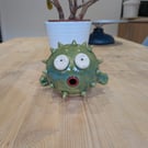 Ceramic Pufferfish Ornament, fish figurine