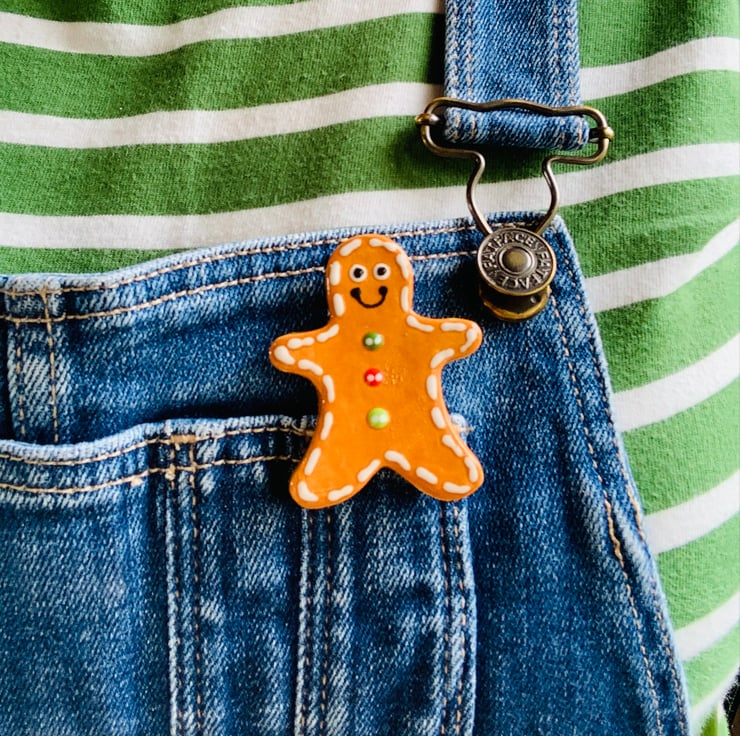 Gingerbread cheap man brooch