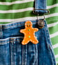 Handmade Ceramic Gingerbread Man Brooch, Unique Christmas Badge - Image 2