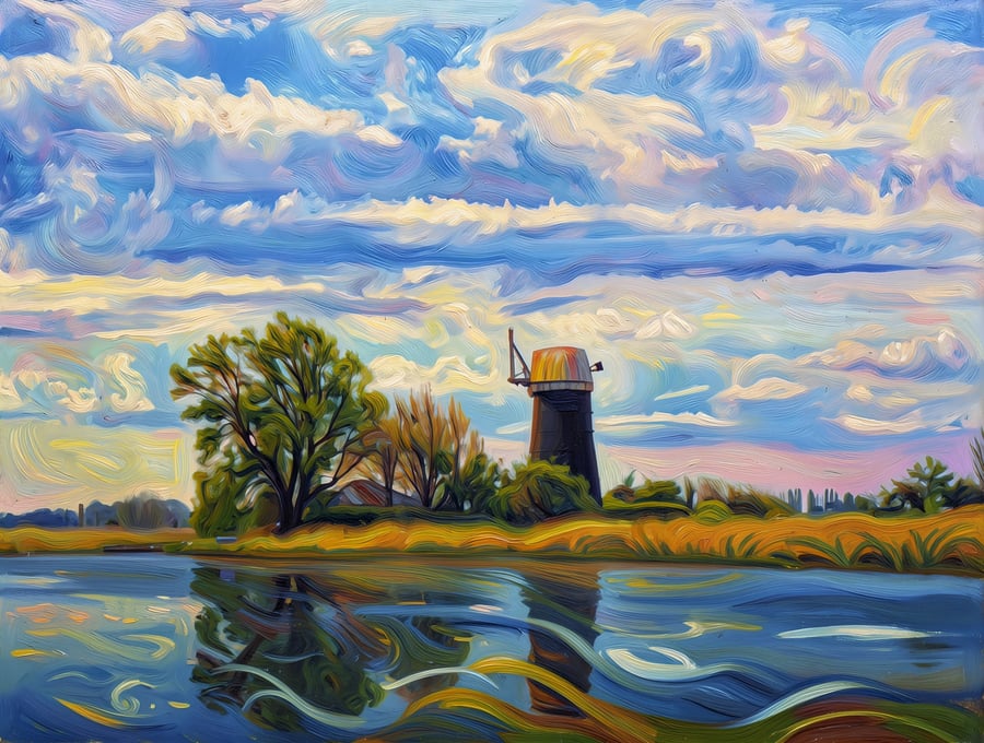 Norfolk Broads A5 Greeting Card January 