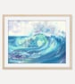 Colourful Ocean Wave Wall Art Print, Archival Coastal Watercolor Art Poster
