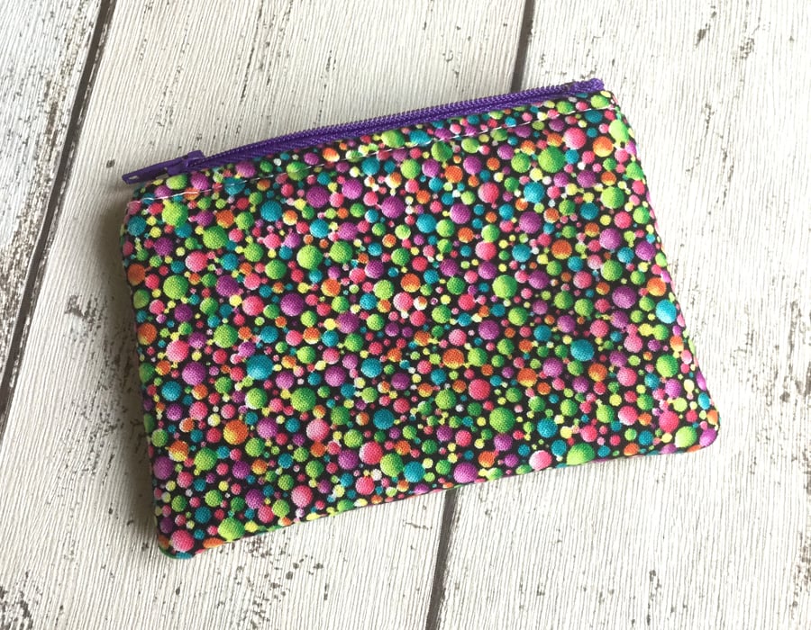 Eye Popping Fabric Zipped Coin Purse