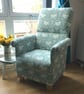 Monkeys Jungle Armchair Adult Chair Fryetts Teal Fabric Safari Animal Botanical  - Image 9