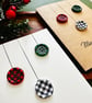 Christmas bauble gingham button card handmade winter holiday greeting card - Image 5
