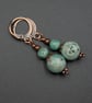 Jasper and copper handmade semiprecious stone earrings, Pisces jewelry - Image 3