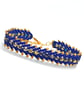 Royal blue and gold St Petersburg weave beaded bracelet