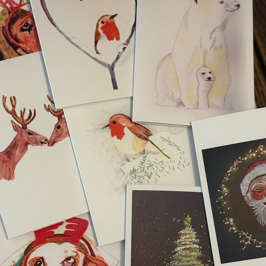 Pick and Mix 5 x A5 Xmas Greeting cards of your choice blank inside. 