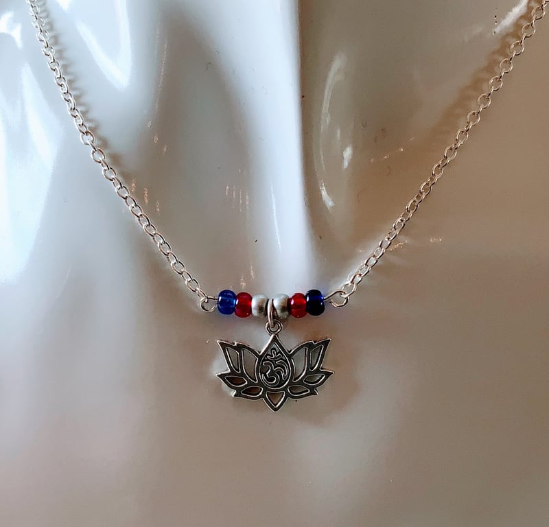 Lotus 'Om' Pendant Necklace.
