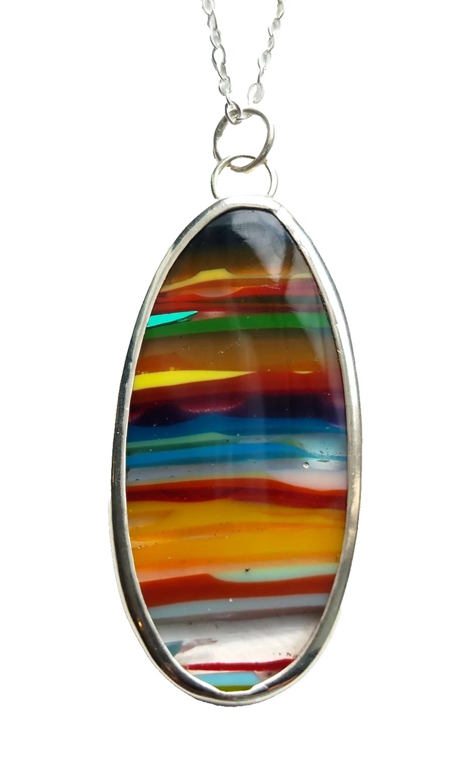 Surfite Necklace Fine & Sterling Silver Jewellery Gift Oval Pendant Handmade