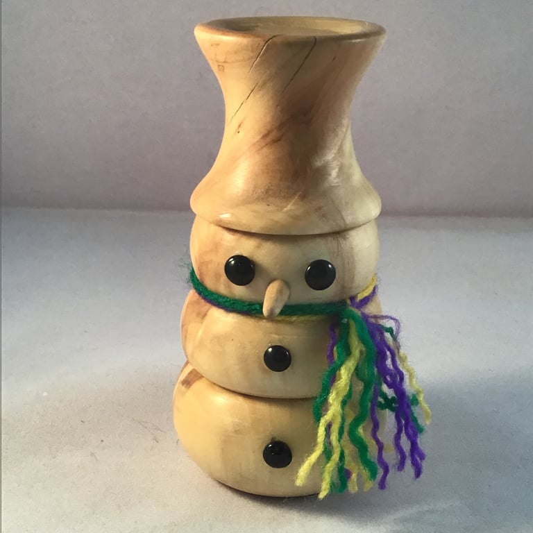 Natural wood snowman