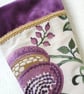 Luxury Christmas Stocking - Purple Green Gold Crewel upcycled vintage zero waste - Image 2