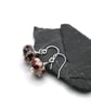 red, brown and pink glass earrings