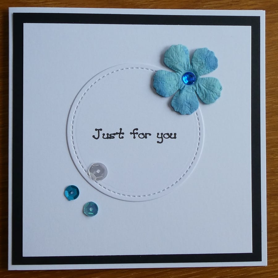 Just For You Mini Flower Card - Turquoise