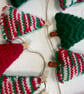 Festive Christmas tree knitted bunting (5 trees per set) - Image 4
