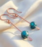 Minimalist Copper Earrings with Apatite Gemstone