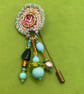 Dangly pin with vintage beads  - Image 5