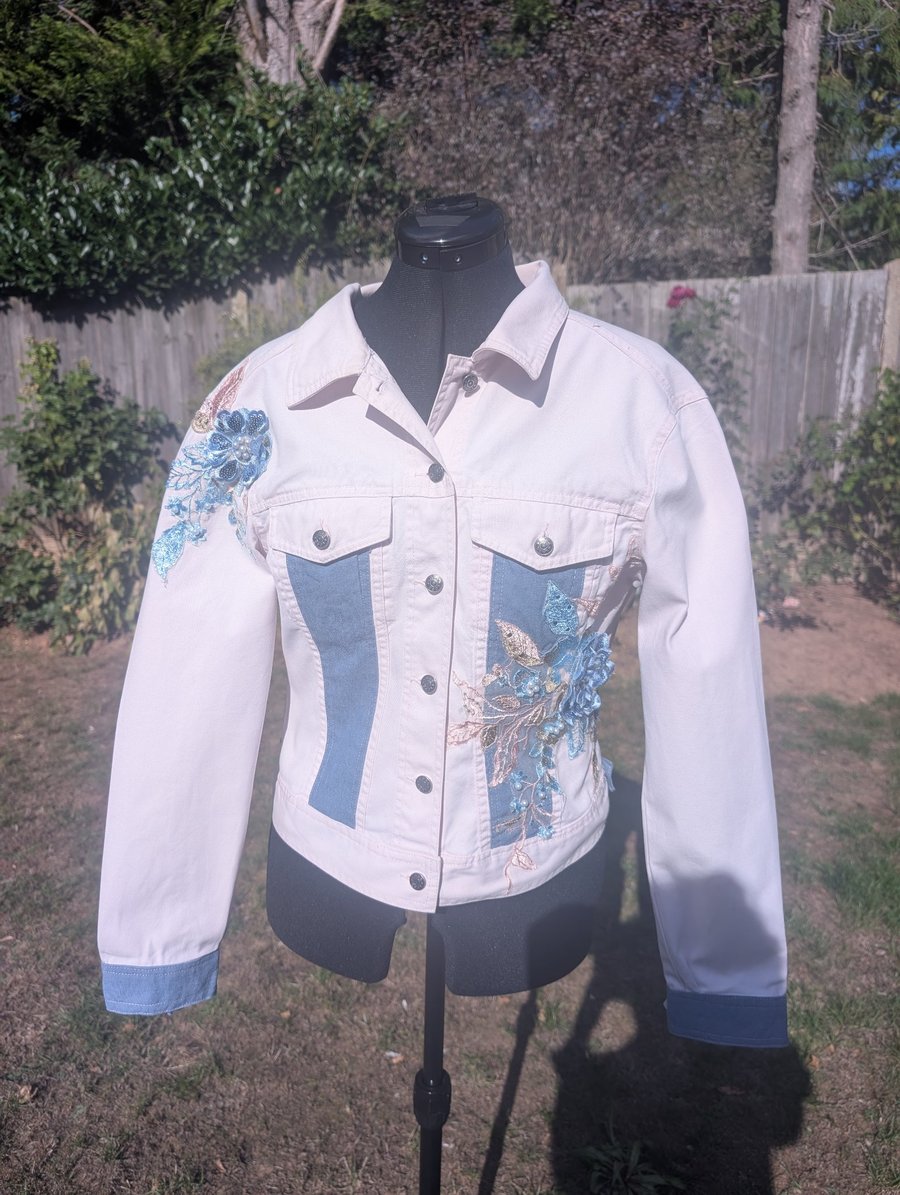 Bespoke upcycled denim jacket.