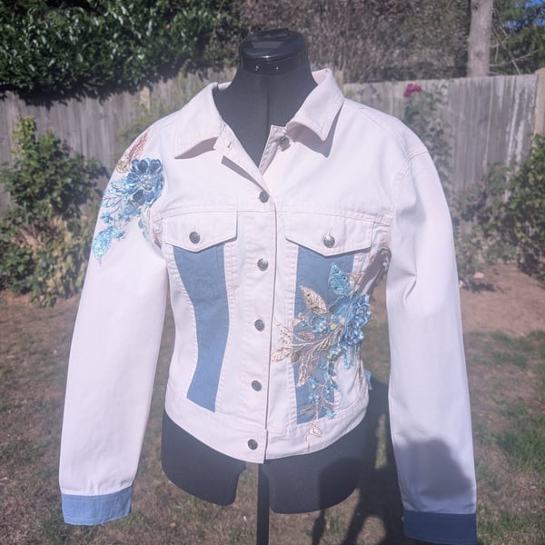 Bespoke upcycled denim jacket.