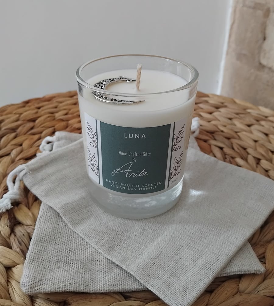 Luna scented autumn vegan soy wax candle