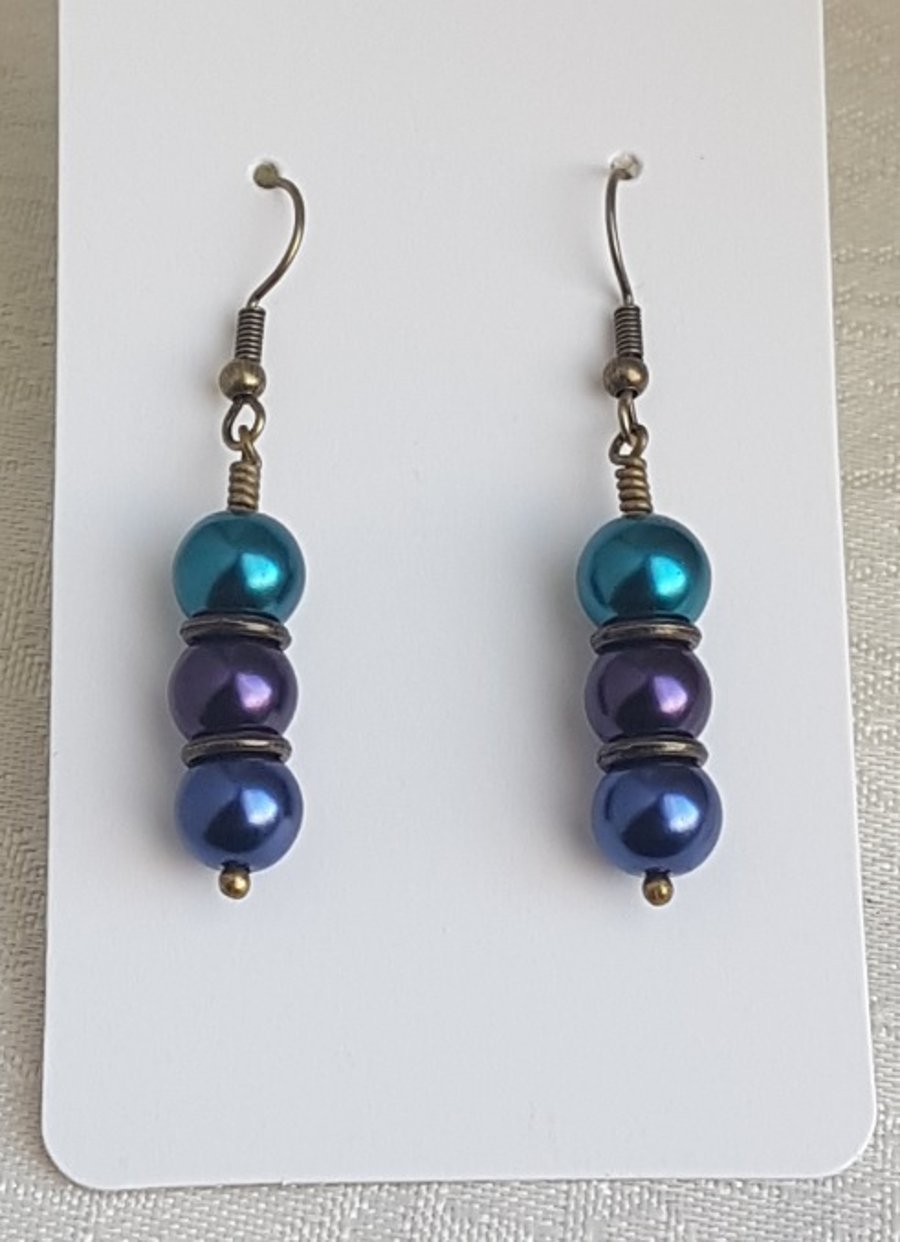 Beautiful Peacock Passion Dark Tone Earrings - Design 1