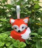 Orange Felt Fox Hanging Ornament
