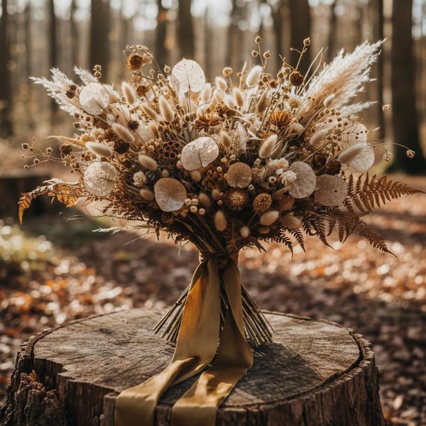 Hand Dyed Deep Gold Silk Ribbon: Bridal Bouquet Ribbon, Cake Decor, Styling