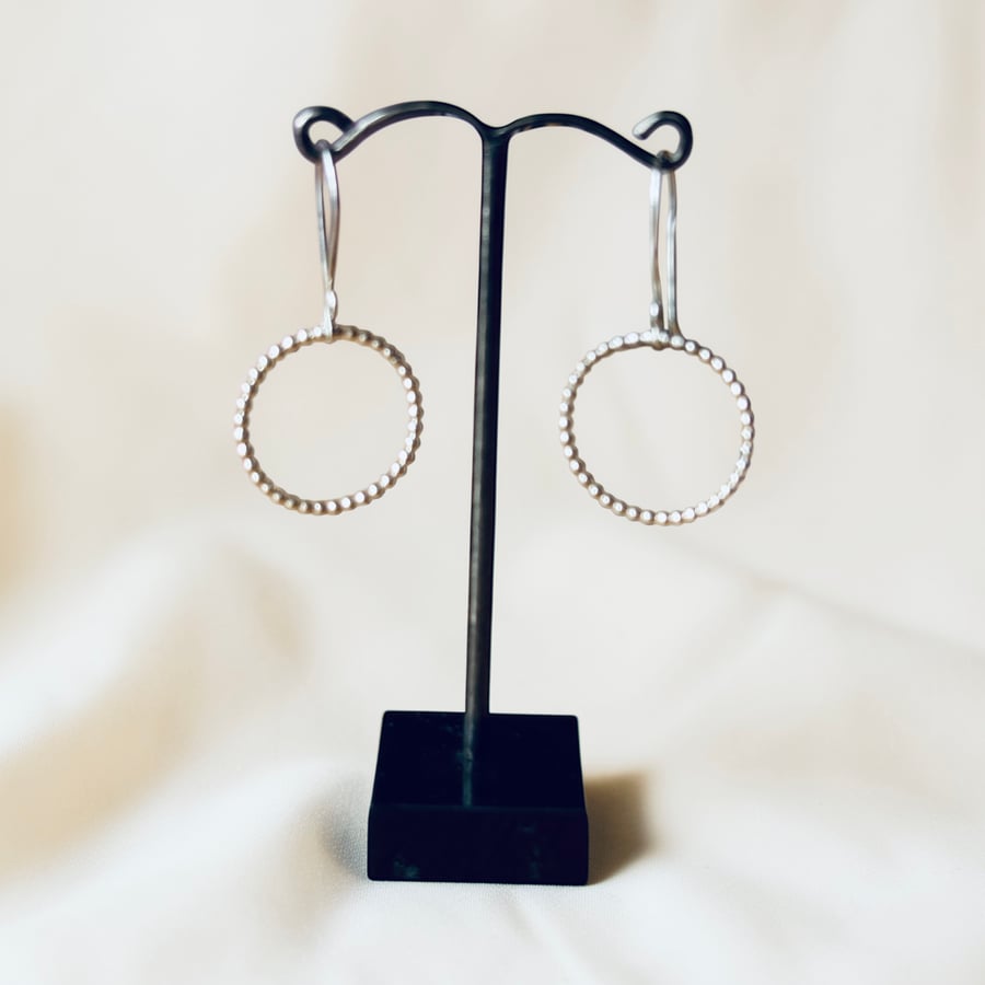 Beaded circle earrings