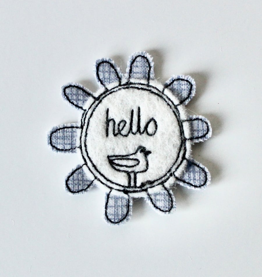 'Hello' Handmade Magnet