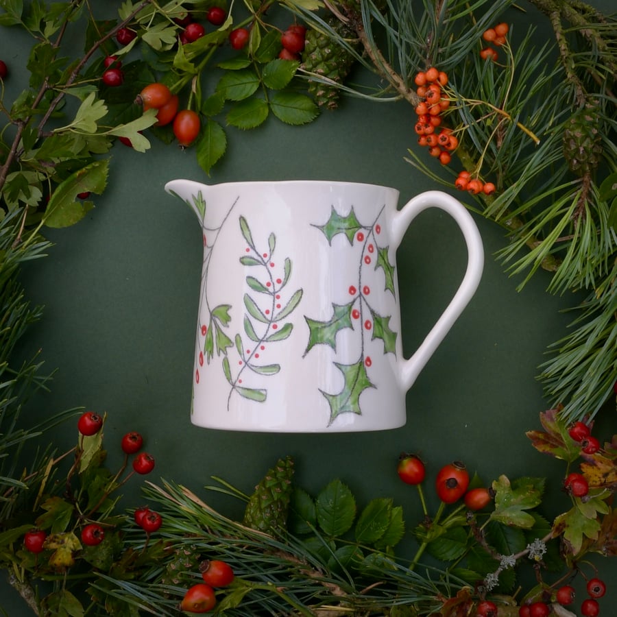 Winter Berries Milk Jug - Sale
