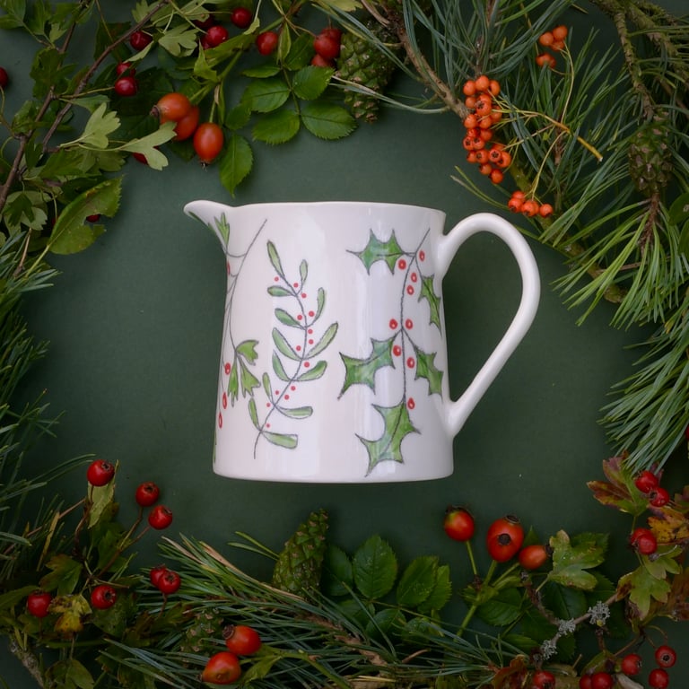 Winter Berries Milk Jug - Sale