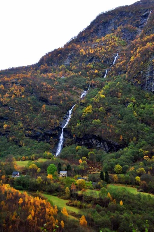 Waterfall Flamsdalen Valley Flam Norway Scandinavia Photograph Print