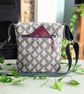 Grey 'leaf' Design, Water-resistant Oilcloth Small Cross Body Bag, Phone Bag - Image 3