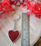 Sparkly Red Heart Keyring - Silver Edition - Image 4