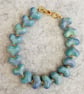 Ocean blue ceramic heart bracelet 