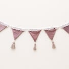 Dusky Pink Velvet Wedding Bunting - Handmade Romantic Wedding Decor