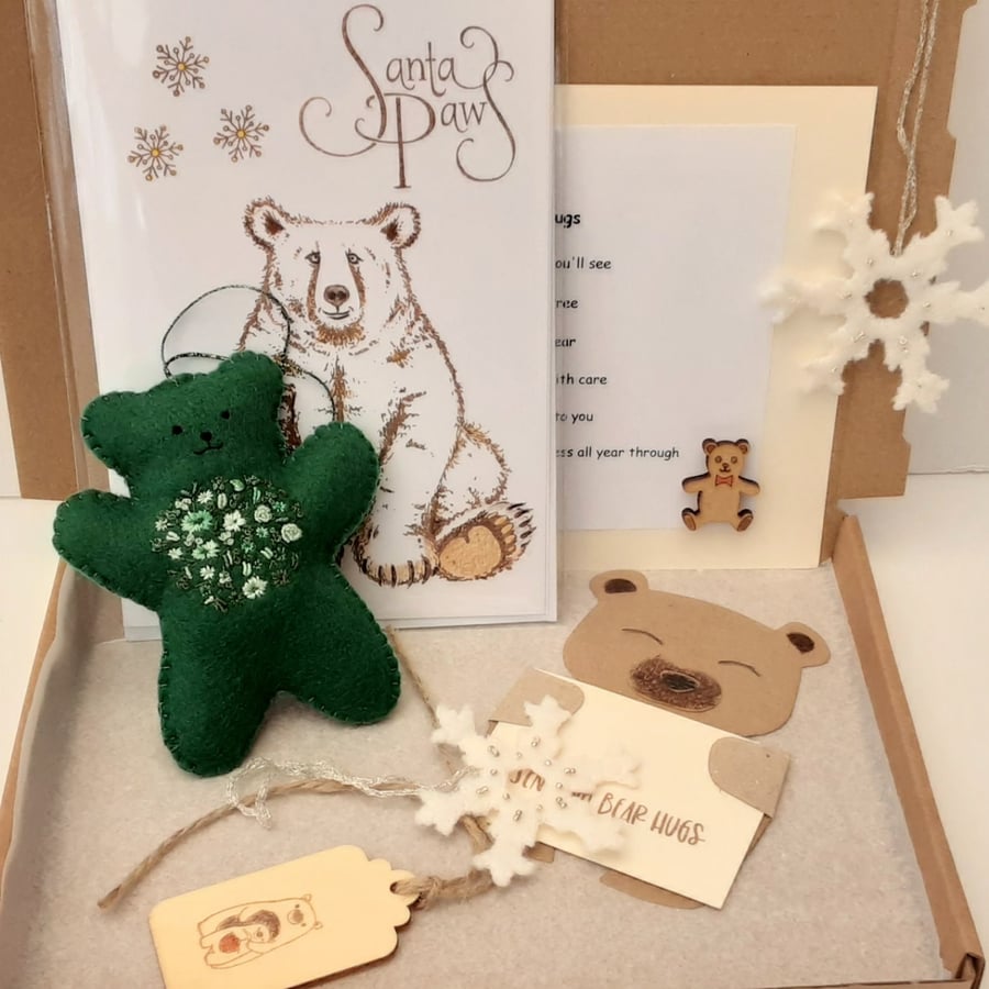 SOLD to DONNA Christmas Letterbox gift, Sending Bear Hugs, postal box gift