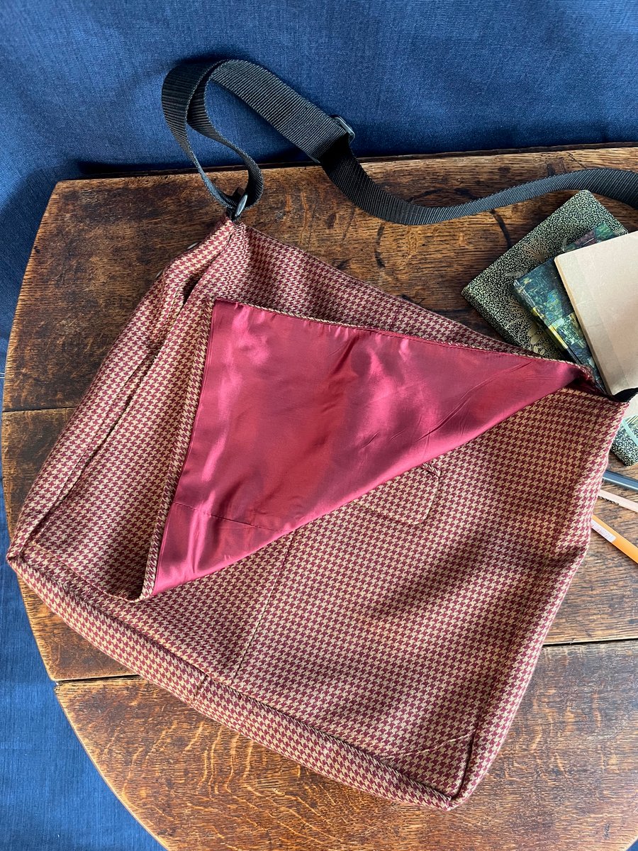 Recycled red suit jacket Messenger Bag