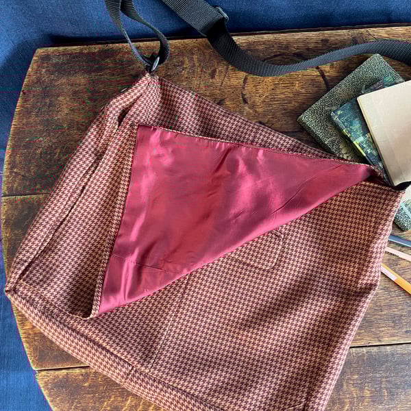 Recycled red suit jacket Messenger Bag