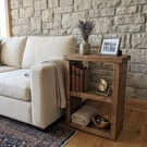 Handmade Rustic Solid Wood Sofa Side End Table with Shelf - Reclaimed - Recycled
