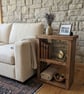 Handmade Rustic Solid Wood Sofa Side End Table with Shelf - Reclaimed - Recycled