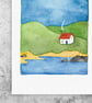 Coastal Cabin, A6 giclée greetings card with recycled brown envelope - Image 4