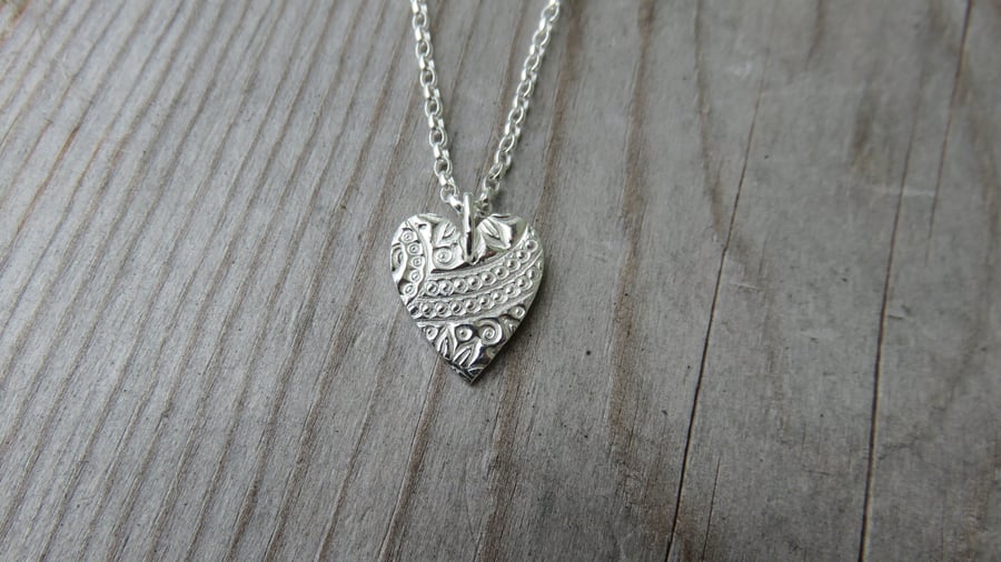 Patterned Heart Necklace small