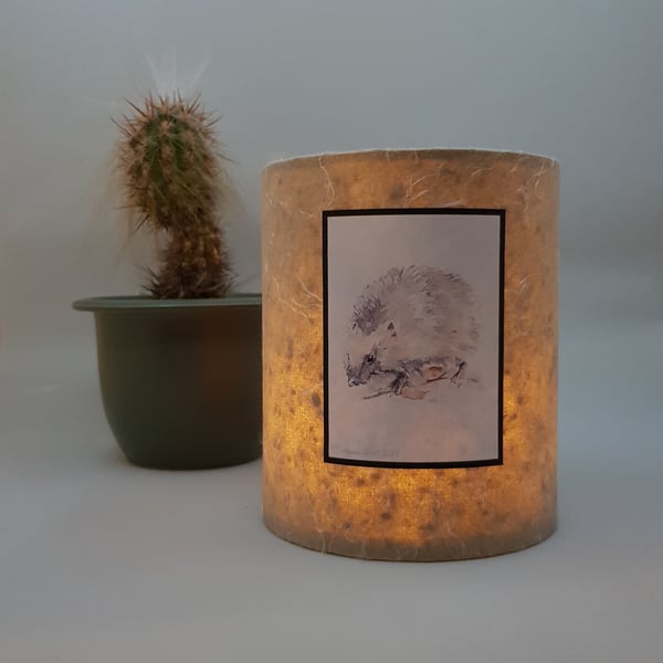 Hedgehog - Annie Hall Wildlife Print (beige lantern)