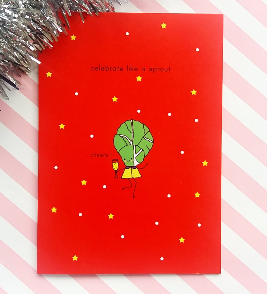 celebrate like a sprout  - christmas card