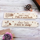 2 personalised childrens book markers