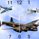 avro lancaster spitfire, wall hanging clock raf classic , spitfire
